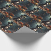 ボストンテリアパンプキンズハロウィンホラー ラッピングペーパー (角)