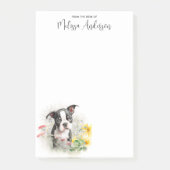 ボストンテリアパーソナライズされたー犬の恋人かわいい子犬 ポストイット (正面)