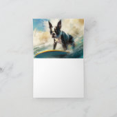 ボストンテリアビーチサーフィン絵画ズ カード (内部)