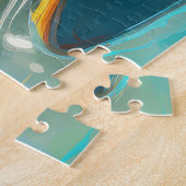 ボストンテリアビーチサーフィン絵画ズ ジグソーパズル (側面)