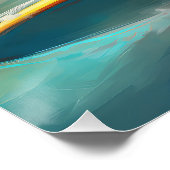 ボストンテリアビーチサーフィン絵画ズ ポスター (コーナー)