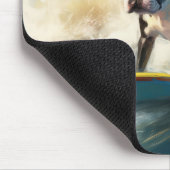 ボストンテリアビーチサーフィン絵画ズ マウスパッド (コーナー)