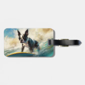 ボストンテリアビーチサーフィン絵画ズ ラゲッジタグ (裏面横)