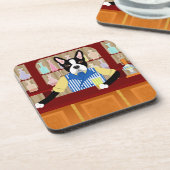 ボストンテリアビールパブ コースター (左側)