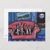 ボストンテリアファミリーソファ ポストカード (正面/裏面)