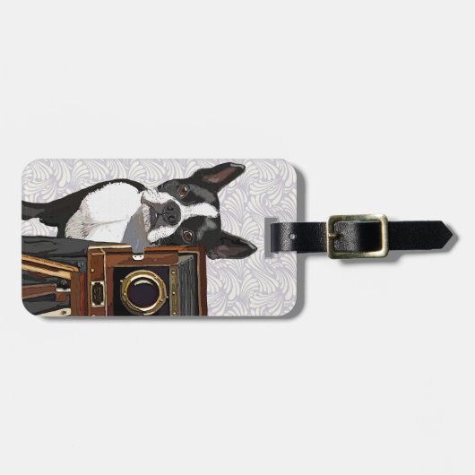 ボストンテリアフォトグラファー2 ラゲッジタグ (正面横)