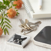 ボストンテリアフォーマル、ハウンド&ハット キーホルダー (側面)