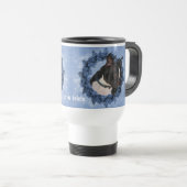 ボストンテリアフローラリース パーソナライズされた トラベルマグ (正面右)