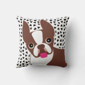 ボストンテリアブラウンまたはレッドコートドッグ クッション (裏面)