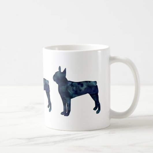 ボストンテリアブラックウォーターカラーシルエット コーヒーマグカップ (右)