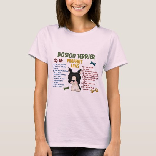 ボストンテリアプロパティ法4 Tシャツ (正面)