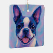 ボストンテリアホリデーオーナメント – クリスマスオルネーム セラミックオーナメント (右)