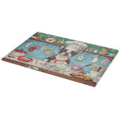 ボストンテリアホリデーベーキング:フェスティバルクリスマス カッティングボード (角)