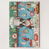 ボストンテリアホリデーベーキング:フェスティバルクリスマス ジグソーパズル (縦)