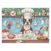 ボストンテリアホリデーベーキング:フェスティバルクリスマス テーブルクロス (正面(横))