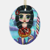 ボストンテリアボウの可愛いバレリーナ妖精の人形 セラミックオーナメント (右)