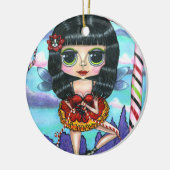 ボストンテリアボウの可愛いバレリーナ妖精の人形 セラミックオーナメント (左)