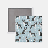 ボストンテリアボーンズとポーズ マグネット (正面/裏面)