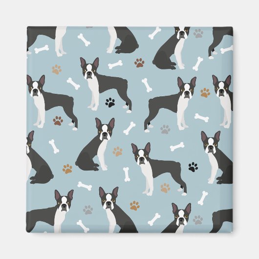 ボストンテリアボーンズとポーズ マグネット (正面)