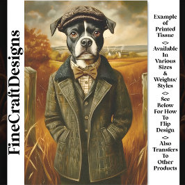 ボストンテリアポートレートインランドスケープCG7 Decompage 薄葉紙