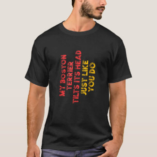 ボストンテリアママパパおもしろい犬ラバーオーナーギフト Tシャツ