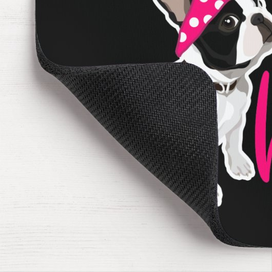 ボストンテリアママ犬のオーナーおもしろいギフト マウスパッド (コーナー)