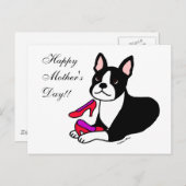 ボストンテリアママ(母の日の贈り物) ポストカード (正面/裏面)