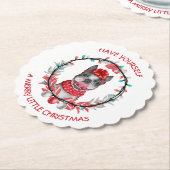 ボストンテリアメリークリスマス ペーパーコースター (アングル)