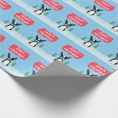 ボストンテリアメリークリスマス ラッピングペーパー (角)