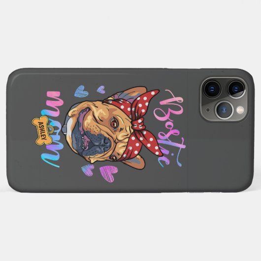 ボストンテリアモマウォーター色ドッグママママギフト Case-Mate iPhoneケース (裏面(横))