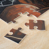 ボストンテリアライディングオートバイハロウィンホラー ジグソーパズル (側面)