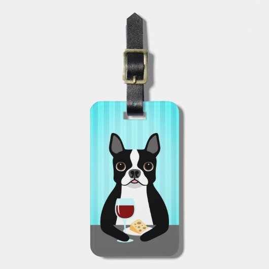 ボストンテリアラゲッジタグ ラゲッジタグ (正面縦)