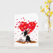 ボストンテリアラバーズ ハートシェイプ ボストンテリア バ カード (黄色い花)