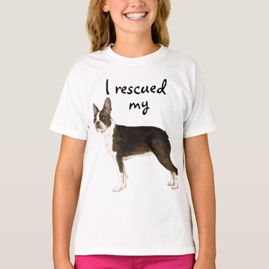 ボストンテリアレスキューTシャツ Tシャツ (正面)