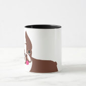 ボストンテリアレッドブラウンとホワイト コーヒーマグカップ (中央)