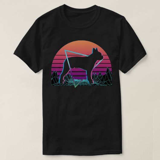 ボストンテリアレトロプレミアム Tシャツ (デザイン正面)