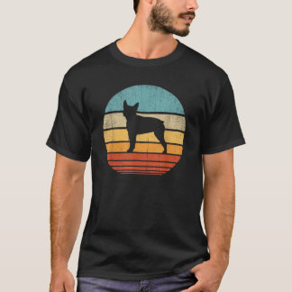 ボストンテリアレトロヴィンテージ60s 70sサンセットドッグロー tシャツ