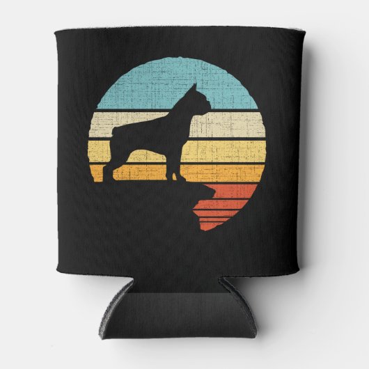 ボストンテリアレトロヴィンテージ60s 70sドッグパピーオウ 缶クーラー (正面)