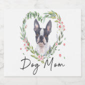 ボストンテリアワインステッカーおもしろいノベルティギフト スパークリングワインラベル (シングルラベル)