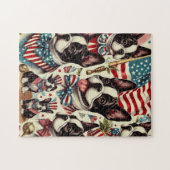 ボストンテリアヴィンテージシームレスイラストレーション ジグソーパズル (横)