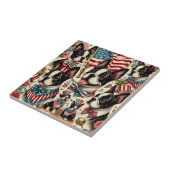 ボストンテリアヴィンテージシームレスイラストレーション タイル (側面)