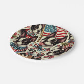 ボストンテリアヴィンテージシームレスイラストレーション ペーパープレート (アングル)