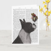 ボストンテリアーアイスクリーム カード (黄色い花)