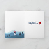 ボストンテリアースノーウィーヒルズクリスマスホリデーカード サンキューカード (内部)