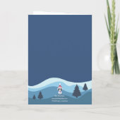 ボストンテリアースノーウィーヒルズクリスマスホリデーカード サンキューカード (裏面)