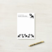 ボストンテリアーズかわいい白黒の犬がポストイット  ポストイット (デスク上)