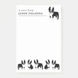 ボストンテリアーズかわいい白黒の犬がポストイット  ポストイット