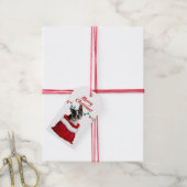 ボストンテリアードッグインサンタバッグ ギフトタグ (より糸付き)