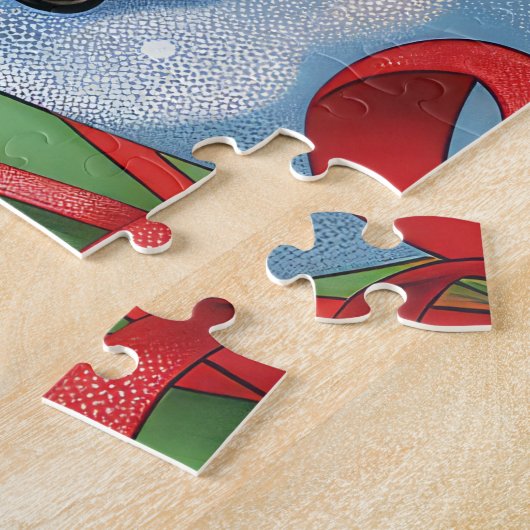 ボストンテリアードッグウィンターワンダーランドクリスマスジョイ ジグソーパズル (側面)