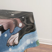 ボストンテリアードッグウィンターワンダーランドクリスマスジョイ テーブルクロス (インサイチュ)